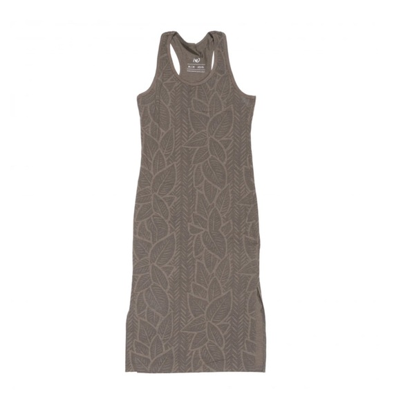 Tentree Brown Leaf Print Racerback Dress - Picture 1 of 10